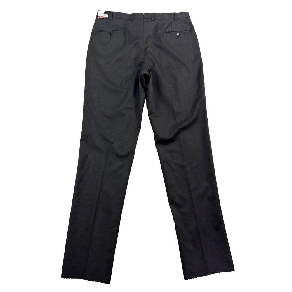 NEW Hickey‎ Freeman 38 Charcoal 100% Worsted Wool Dress Suit Pants Trouser Mens